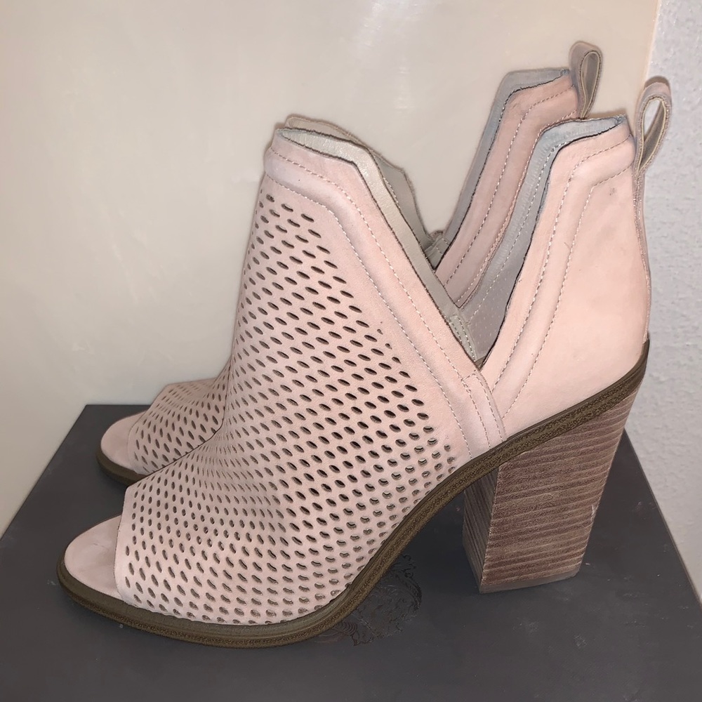 Vince Camuto leather open toe booties